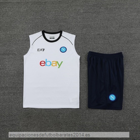 Nuevo Entrenamiento Sin Mangas Conjunto Completo Napoli 24/25 Blanco Azul Baratas
